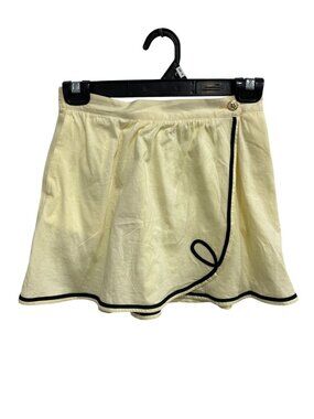 Ellesse Carla Italy Tennis Skirt Soft Yellow Black Trim Preppy Golfcore NWT